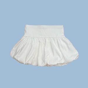 zara balloon bubble mini skirt white